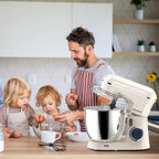 Honinst Stand Mixer, 6.5QT 10-Speed Tilt-Head Electric Stand Mixer, 3-In-1 Kitchen Mixer with Bowl, Dough Hook, Whisk and Beater, Food Mixer for Baking, Cake and Most Home Cooks, Beige