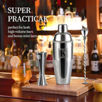 24oz Cocktail Shaker Set with 1 oz 2oz Jigger - Monogramm Initials Martini Shaker Set - 304 Stainless Steel Bar Shaker for Margarita,Mojito-Personalized Gift for Friend,Husband-X