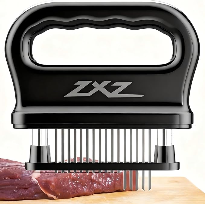 ZXZ Meat Tenderizer, 48 Stainless Steel Sharp Needle Blade, Heavy Duty Cooking Tool for Tenderizing Beef, Turkey, Chicken, Steak, Veal, Pork, Fish.