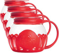 Ecolution Patented Micro-Pop Microwave Popcorn Popper with Temperature Safe Glass, 3-in-1 Lid Measures Kernels and Melts Butter, Made Without BPA, Dishwasher Safe, 1.5-Quart, Red (Pack of 4)
