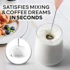 Zulay Kitchen Powerful Milk Frother Wand With 4 AA Duracell Batteries - Ultra Fast Handheld Drink Mixer - Electric Whisk Foam Maker for Coffee, Lattes, Cappuccino, Matcha & Creamer - Rose Peach