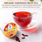 Organic Hibiscus Teapods with Peach, Mango, & Passionfruit - Naturally Decaffeinated Hawaiian Fruit Tea by Teavity (12 Tea Pods)