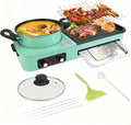 3 in 1 Electric Hot Pot with Grill Smokeless Non-Stick Pot and Griddle for Korean BBQ Grill Shabu Shabu Pot Divider Independent Dual Temperature Control for 3-5 People（1600W）