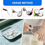 Coconut Opener Tool Set with Straws, Stainless Steel Straw Hole Punch and Coconut Meat Remover Scraper