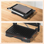 UVFAST Small Panini Press Grill Sandwich Maker, Electric 3 in 1 Panini Sandwich Maker Grill, Open 180 Degrees for grill indoor, Perfect for Grilling Steaks, Burger, Sandwich, Non-stick Pan, Black
