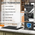 Ecotrim - Dish Drying Mat for Kitchen Counter | Coffee Bar Mat for Countertops | Heat Resistant Drainer Mat with Non-slip Rubber Backed | Hide Stain Kitchen Absorbent Draining Mat | Black 16"x18"