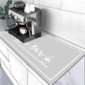 Findosom Dish Drying Mat, 17"x 32" Super Absorbent & Hide Stain Coffee Mat, Cuttable Drying Mat for Kitchen Counter, Coffee Bar Accessories, Under Dish Rack, Coffee Maker, Espresso Machine, LightGrey