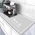 Findosom Dish Drying Mat, 17"x 32" Super Absorbent & Hide Stain Coffee Mat, Cuttable Drying Mat for Kitchen Counter, Coffee Bar Accessories, Under Dish Rack, Coffee Maker, Espresso Machine, LightGrey
