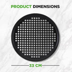 NutriChef 6-Pack13’’ Non-Stick Pizza Pans, Round Pizza Pans for Oven, Commercial-Grade Carbon Steel, Non-Stick Gray Coating, Ideal for Baking Pizza, Cookies and More, Dishwasher Safe