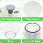 Salad Spinner, Lettuce Spinner with Push-Button Lid and Non-Slip Base, Vegetable & Fruit Washer Bowl, Efficient Spin Dryer and Strainer for Salad Greens and Fruits (3.8QT)