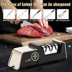 VIDOME Professional Electric Knife Sharpener with 100% Diamond Abrasives, 3-Stage Precision Angle Guides, Champagne Gold, for Kitchen Straight Edge and Ceramic Knives