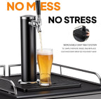 ROVSUN BF-152 Full Size 5.4 Cu.Ft, Beer Kegerator with CO2 Tank Included, Draft Beer Dispenser for Home Bar, 152L Beverage Refrigerator Direct Cool, Metal Cabinet, Single Tap, Black