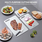Titanium Cutting Boards, 100% Pure Titanium Kitchen Cutting Board, Double-Sided Non-Toxic Cutting Board, Ideal for Slicing and Dicing Meats, Features Handle, Dishwasher Safe,13"L*8"W