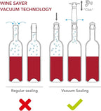 Vacu Vin Wine Saver Pump Grey with Vacuum Wine Stopper - Keep Your Wine Fresh for up to 10 Days - 1 Pump 2 Stoppers - Reusable - Made in the Netherlands