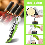 12 Pieces professional wine key wine opener Professional Waiter Corkscrews Stainless bottle opener Fold Serrated Foil Cutter Key for Family, Company Party,Bars,Restaurants(green)