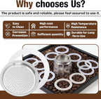 1 Set BIA640310 Espresso Machine Replacement Parts, Compatible with Bialetti Moka Express Dama 9-Cup, Includes 8 Silicone Sealing Rings And 4 Stainless Steel Filter Plates, Durable And Easy To Clean