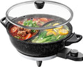 TWIN™ Electric Hot Pot with Divider | EvenHeat Cast Aluminum Non-Stick Pot for No-Spot Cooking | 1500W Fast Heating | Dual-Flavor Shabu Shabu Pot for | 1-Yr Warranty | Granite Black