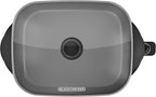 BLACK+DECKER Electric Skillet,Variable Temperature Control,Nonstick Cooking Surface,Dishwasher Safe,Tempered Glass Lid,12"x15",(Pack of 2)