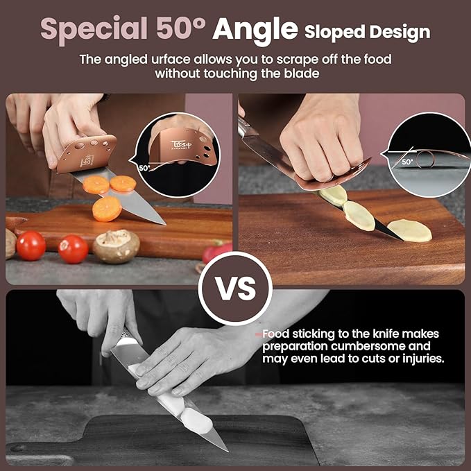 Stainless Steel Finger guards for cutting food, Finger Protectors for Slicing as Gift for Couple, Women or Mom with Gift Box Rose Gold