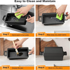 9×5 Inch Cast Iron Loaf Pan with Lid, bread pans for baking, 2 Piece Set | Even Heat Distribution Bread Baking Pan for Homemade Sandwich Bread, Banana Bread, Cakes, Meatloaf