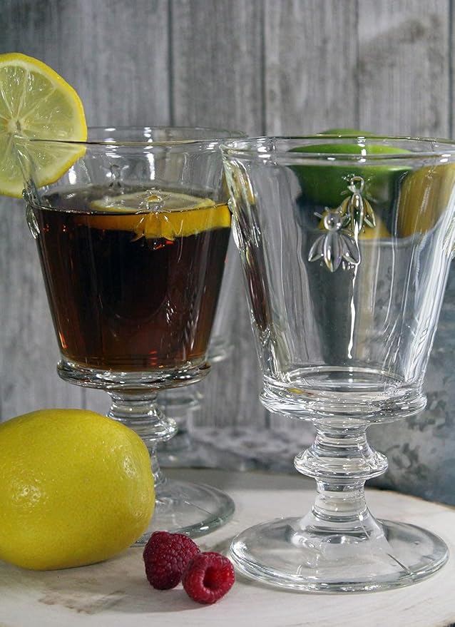 La Rochere Napoleon Bee Stemmed Wine Glass Set of 6 – Vintage Wine Glasses – La Rochere Bee Glassware Sets (12 oz)