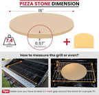Unicook 16 Inch Round Pizza Stone, Heavy Duty Cordierite Bread Baking Stone for Oven and Grill, Thermal Shock Resistant, Ideal for Baking Crisp Crust Pizza, Bread and More, Includes Scraper