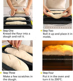4-cavity Silicone Bread Loaf Pan, Nonstick Sourdough Loaf Pan & Heat Resistant Baguette Bread Pan, Bread Pans for Homemade Bread, Silicone Molds for Baking Hoagie Rolls, Sandwich, Hot Dog Buns