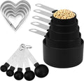 Accmor Measuring Cups & Spoons Set, 10 Pack Plastic Cooking Baking Tools With 5 Pack Stainless Steel Cookie Cutters, Stackable Kitchen Gadgets Nesting Measure Cups Handle for Dry Liquid Ingredients
