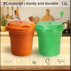 2.5 Gallon Salad Spinner,Large Capacity Vegetable Friuts Salad Dryer,Commercial Manual Salad Mixer for Restaurants Kitchen & Catering,Green & Orange. (Green, 2.5 Gallon)