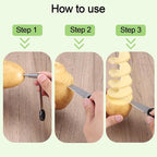 2pcs Spiral Cutter Knives, Stainless Steel Plastic Vegetable Spiralizer Slicer Cutter Manual Spiral Screw Slicer Practical Kitchen Accessories for Potatoes Cucumbers Carrots Fruits