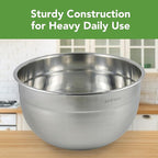 Tovolo Large Stainless Steel Mixing Bowl 5 Quart Metal Mixing Bowl for Baking Kitchen Prep with Easy Pour Rounded Lip, Dishwasher Safe Deep Metal Bowl Design for Salads, Popcorn, Kneading Bread Dough