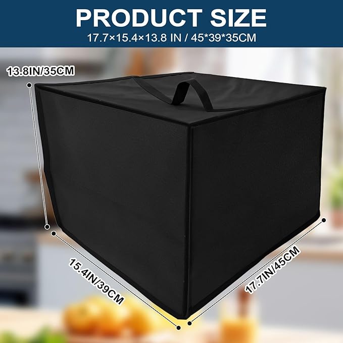 Heavy Duty Smart Oven Air Fryer Cover for Emeril Lagasse Dual Zone 360 25QT French Door,17.73"Dx15.37"Wx13.79"H, 600D Heat-Resistant Nylon w/Aluminum Foil, Waterproof Kitchen Appliance Cover