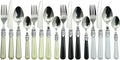 The Original Brink House Glam Mix & Match Stainless Steel Cutlery Set with Assorted Baroque Handles / 16 pieces with Metal Stand, Lifestyle utensils set for home, first apartment, dorm, dinner parties
