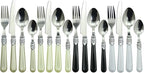 The Original Brink House Glam Mix & Match Stainless Steel Cutlery Set with Assorted Baroque Handles / 16 pieces with Metal Stand, Lifestyle utensils set for home, first apartment, dorm, dinner parties