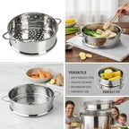 BinaryABC Stainless Steel Dumpling Steamer Basket for Pot,16cm Steamer Insert for Food Veggie Rice Noodle Roll (6.29INCH)