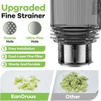 EanOruus Cold Press Juicer, 5.8" Wide Feed Chute Juice Extractor Machine with 400W, High Juice Yield, Slow Masticating Juicer for Whole Vegetables & Fruits, Textured black