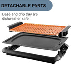 OVENTE Electric Indoor Grill with 15x10 Inch Non-Stick Cooking Surface, 1200W Fast Heat Up Power, Adjustable Temperature, Removable and Dishwasher Safe Grilling Plate and Drip Tray, Copper GD1510NLCO