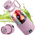 MIAOKE Portable Blender, 6 Blades Juicer Cup for Juice Shakes and Smoothies 350ml Mini Blender with Led Display Usb Rechargeable,3000Mah Rechargeable Battery, for Home Outdoors Travel-Lceberry Pink