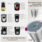 2 Pack Reusable K Cup Coffee Pods, Universal Stainless Steel Refillable K Cup Coffee Filters for Keurig 1.0 and 2.0 Coffee Makers