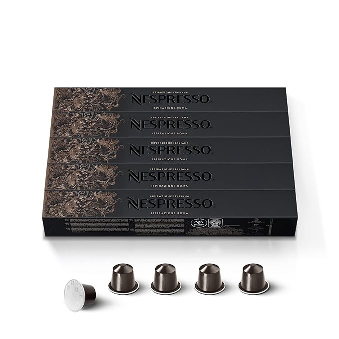 Nespresso Capsules OriginalLine, Roma, Medium Roast Espresso Coffee, 50-Count Espresso Pods