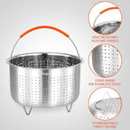 Steamer Basket for Instant Pot, Stainless Steel Vegetable Steamer Basket Insert for Pots (6qt)