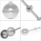 HULISEN Set of 2 Flour Duster for Baking, Powdered Sugar Shaker Duster, 18/8 Stainless Steel Pick Up and Dust Flour Sifter with Spring-operated Handle for Easy One-handed Operation