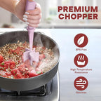 2 Pcs Meat Chopper, Hamburger Grinder, Premium Heat Resistant Smasher for Ground Beef, Burger Grinder Nylon Potato Mix Tool-Pink