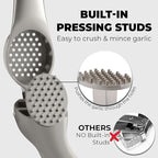 Zulay Kitchen Large Premium Garlic Press Set – Rust Proof & Dishwasher Safe, Bigger Bowl Garlic Mincer Tool with Silicone Garlic Peeler & Brush, Easy Squeeze & Clean, Ergonomic Handle - Silver