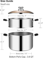 VENTION 8.7 Inch Small Vegetable Steamer Pot, 3.8 QT Induction Stainless Steel Steamer for Cooking, Steam Pot(22cm)