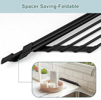 MERRYBOX Triangle Roll Up Dish Drying Rack Over The Sink, 2025 Anti-Rust Sink Drying Rack with Full Silicone Wrapped- Anti-Slip, Space Saving, Durable Organizer for Kitchen