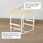 2 Pack Kitchen Plate Holder Organizer for Cabinet Space Saver Dinner Dish Storage Rack Upright Dish Drying Racks Metal Plate Dish Racks Stand for Cupboard and Countertop Rustproof Large White