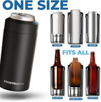 Frost Buddy Universal Buddy Can Cooler - Fits All - For Regular 12 & 16 oz or Slim-Size Bottles - Insulated Double-Walled Stainless Steel (Emerald Elegance)