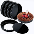 6 Pack 5 Inch Mini Tart Pans with Removable Bottom, Nonstick Round Quiche Pan Heavy Duty Fluted Sides for Tartlets, Mousse Cakes, Dessert Baking