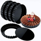 6 Pack 5 Inch Mini Tart Pans with Removable Bottom, Nonstick Round Quiche Pan Heavy Duty Fluted Sides for Tartlets, Mousse Cakes, Dessert Baking